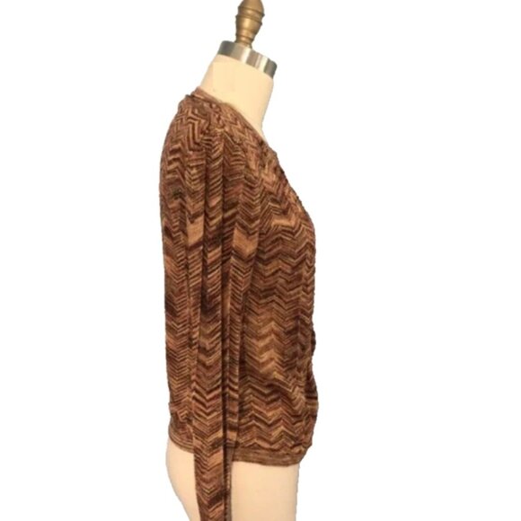 MISSONI for Target Metallic Chevron Cardigan Sweater Brown Gold Size XL - Picture 4 of 6